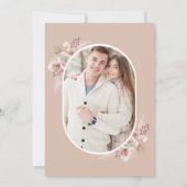 ニュートラルベージュフローラパンパスフォトブライダルシャワー 招待状 (裏面)