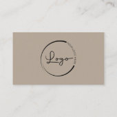 ニュートラルベージュプロフェッショナル会社ロゴQRコード 名刺 (裏面)