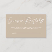 ニュートラルベージュベビーシャワーおむつラッフルカード エンクロージャーカード (正面)