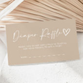 ニュートラルベージュベビーシャワーおむつラッフルカード エンクロージャーカード