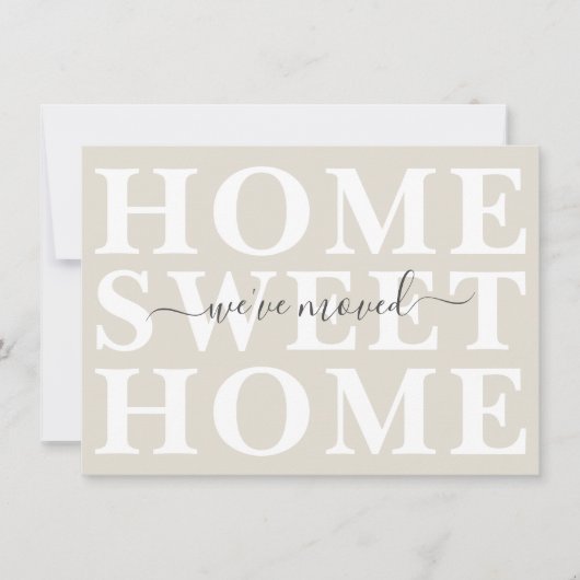 ニュートラルベージュホームスウィートホーム引っ越しました 案内状 (正面)