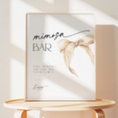 ニュートラルベージュボウブライダルシャワーミモサバー 台座サイン