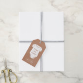 ニュートラルベージュボディスーツ赤ちゃんシャワー好意ギフトラベル ギフトタグ (より糸付き)