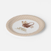 ニュートラルベージュボホサボサボス女性のカーボーイベビーシャワー ペーパープレート (アングル)