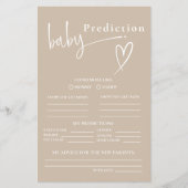 ニュートラルベージュミニマルベビー予測シャワー チラシ (正面)