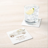 ニュートラルベージュリトルカボチャかわいい赤ちゃんシャワー スクエアペーパーコースター (インサイチュ)