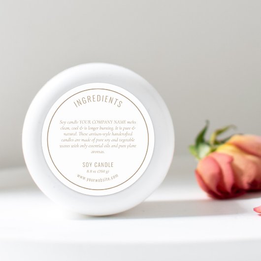 ニュートラルベージュ原料製品ラベル ラウンドシール