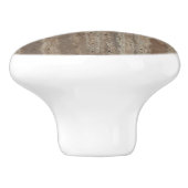 ニュートラルベージュ木炭グレー茶色の大理石石 セラミックノブ (側面)