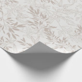 ニュートラルベージュ植物最小リーフ ラッピングペーパー (角)