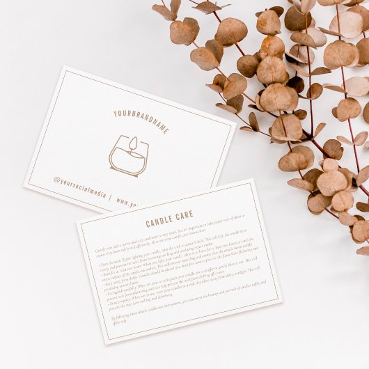 ニュートラルベージュ気にキャンドル指示カード サンキューカード
