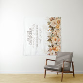 ニュートラルベージュ フラワーボタニカル ウェディング ブラウン タペストリー (インサイチュ(横))