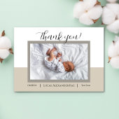 ニュートラルベージュ 新生児 赤ちゃん 誕生感謝カード サンキューカード