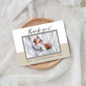 ニュートラルベージュ 新生児 赤ちゃん 誕生感謝カード サンキューカード