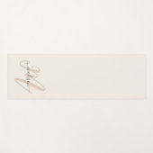 ニュートラルベージュBohoスクリプトモノグラムと名前 ヨガマット (正面(横))