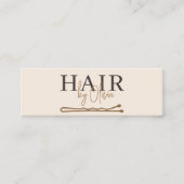 ニュートラルベージュQRコードヘアスタイリストモダン スキニー名刺 (正面)