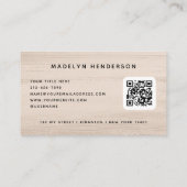 ニュートラルベージーブラシモダンストロークQRコード 名刺 (裏面)