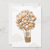 ニュートラルホットエアバルーンベア赤ちゃんシャワー招待状 招待状 (裏面)