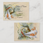 ニュートラルホワイトコウノトリ赤ちゃんシャワーパール紙 名刺 (正面/裏面)