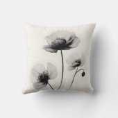 ニュートラルホワイトポピー花模様ズバイアヴァ クッション (裏面)