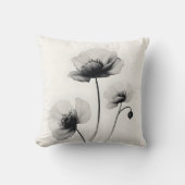 ニュートラルホワイトポピー花模様ズバイアヴァ クッション (正面)