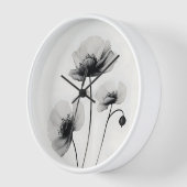 ニュートラルホワイトポピー花模様ズバイアヴァ 壁時計 (傾斜)