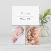 ニュートラルホワイト2フォトベビー 案内状 (スタンド正面)