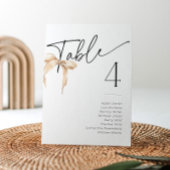 ニュートラルボウタイイングノットブライダルシャワーテーブル番号 招待状