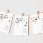 ニュートラルボウタイイングノットブライダルシャワーテーブル番号 招待状