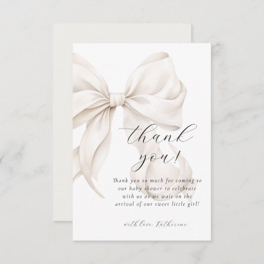 ニュートラルボウホワイトベビーシャワー サンキューカード (正面/裏面)