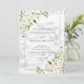 ニュートラルボタニカルグリーンリーマーブルフォト結婚ズ 招待状 (スタンド正面)