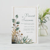 ニュートラルボタニカルコットン&リーフ結婚ズ 招待状 (スタンド正面)
