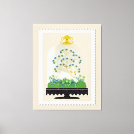 ニュートラルボタニカルバニークロシェフランスのファームハウス キャンバスプリント