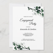 ニュートラルボタニカル婚約パーティ招待状 招待状 (正面)