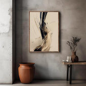 ニュートラルボタニカル抽象芸術ミニマリスト自然 ポスター