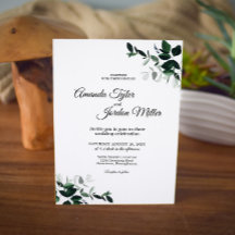 ニュートラルボタニカル結婚式招待状