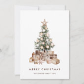 ニュートラルボヘミアンクリスマスパインツリーグリーティング シーズンカード (正面)