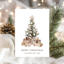 ニュートラルボヘミアンクリスマスパインツリーグリーティング シーズンカード