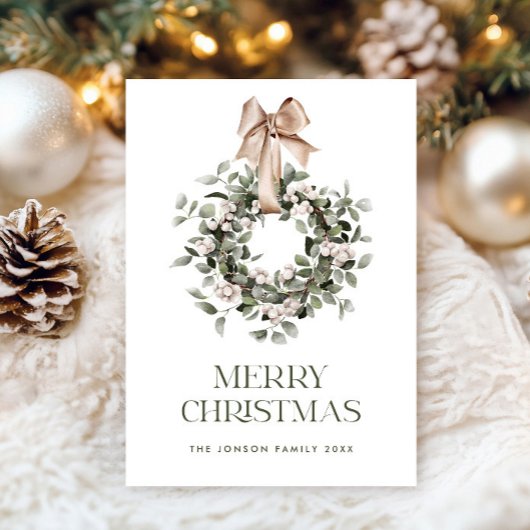 ニュートラルボヘミアンクリスマスリース挨拶 シーズンカード