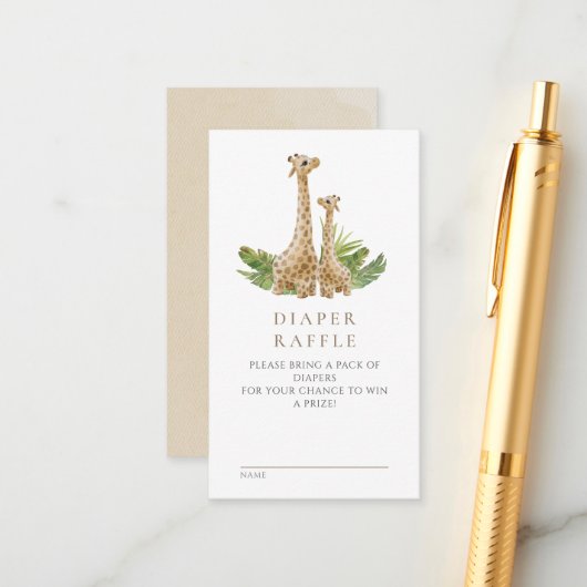 ニュートラルボホキリン赤ちゃんシャワーおむつラッフル エンクロージャーカード (正面/裏面インサイチュ)