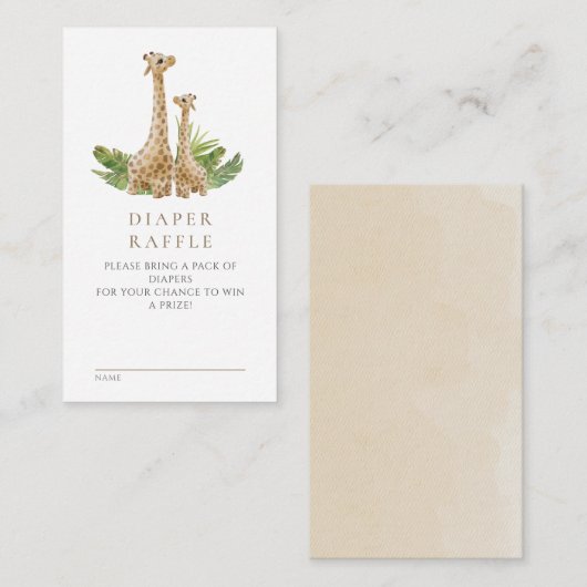 ニュートラルボホキリン赤ちゃんシャワーおむつラッフル エンクロージャーカード (正面/裏面)