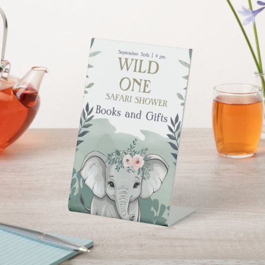 ニュートラルボホサファリベイビーシャワー招待状 台座サイン (インサイチュ)