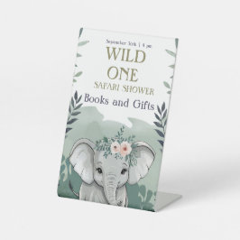 ニュートラルボホサファリベイビーシャワー招待状 台座サイン