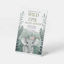 ニュートラルボホサファリベイビーシャワー招待状 台座サイン