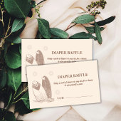 ニュートラルボホサーフボードおむつラッフルベビーシャワー エンクロージャーカード