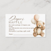 ニュートラルボホテディベアベアオムツラッフルベビーシャワー エンクロージャーカード (正面)