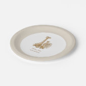 ニュートラルボホパンパスグラスギラフェベビーシャワー ペーパープレート (アングル)