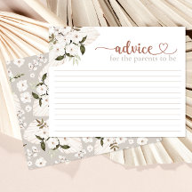 ニュートラルボホベイビーシャワーアドバイスカード
