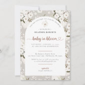 ニュートラルボホベイビーシャワー招待状-ベビーイン開花 招待状 (正面)
