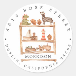 ニュートラルボホベイビーシャワー |差出人住所ラベル ラウンドシール