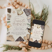 ニュートラルボホホリデーお気に入りのティーズパーティー 招待状